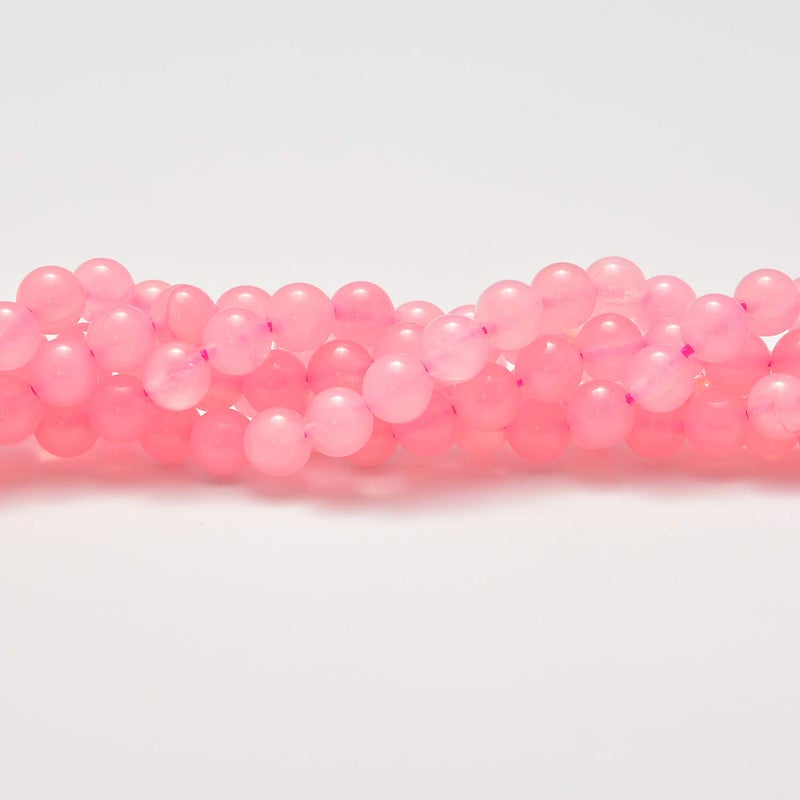 NCB 200PCS 8mm Natura Pink Rose Quartz Gemstone Round Spacer Loose Beads for Jewelry Making with Crystal Stretch Cord (Rose Quartz, 8mm 200Beads) - Image 4